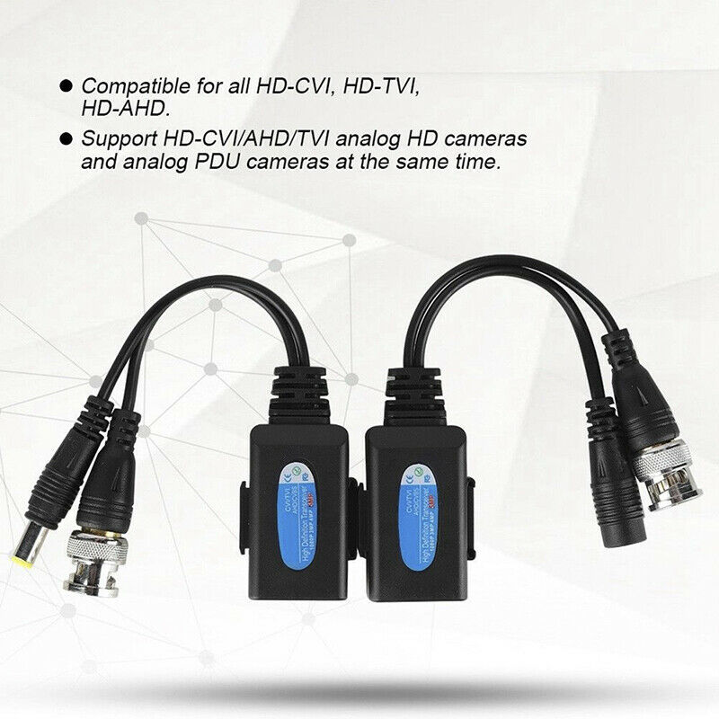 1 Pairs CCTV Coax BNC Video Power Balun Transceiver to CAT5e 6 RJ45 ConnectoBDA