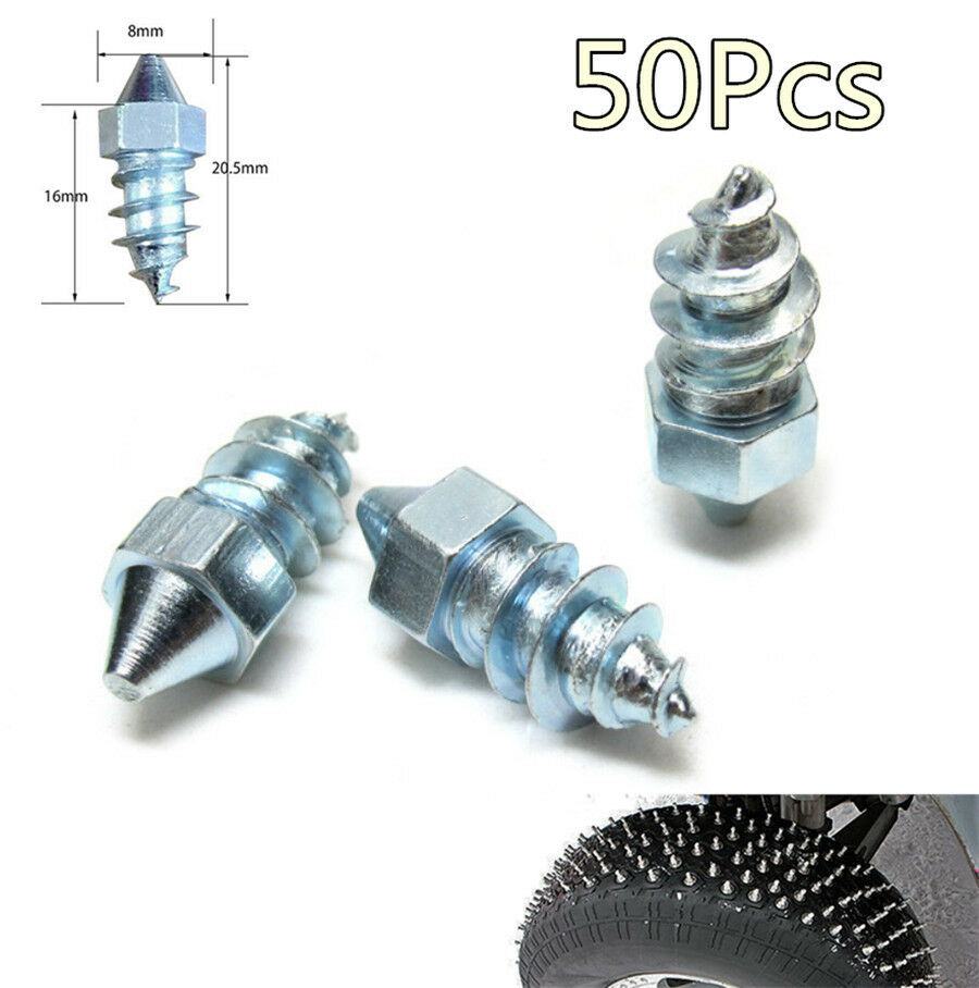 50Pcs Steel Winter Car Wheel Tire Snow Nail Spike Anti-Slip Screws Studs 20.5mm