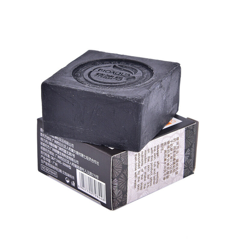 Black Bamboo Charcoal Soap Treatment Skin Care Face Body Clear Whitening Soap SJ