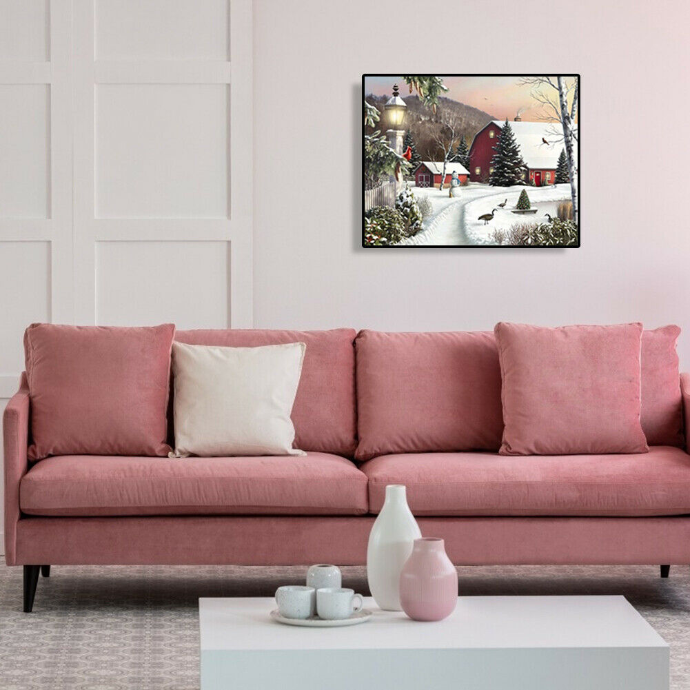 Snow 5D Full Square Drill Diamond Painting DIY Picture for Christmas Decor @