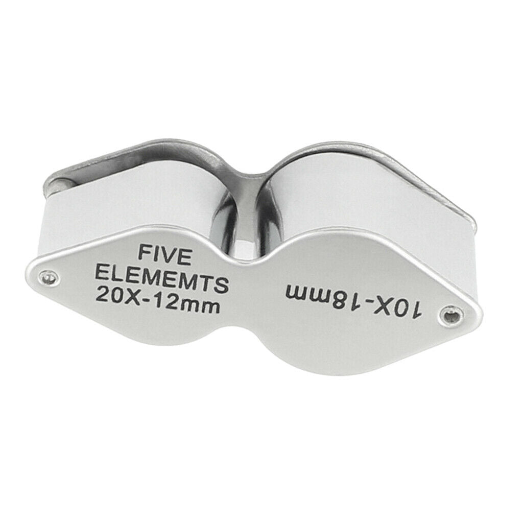Dual 10x & 20x Jewelers Loupe Great Jewelry Tool Glass Lens 18mm 12mm Chrome
