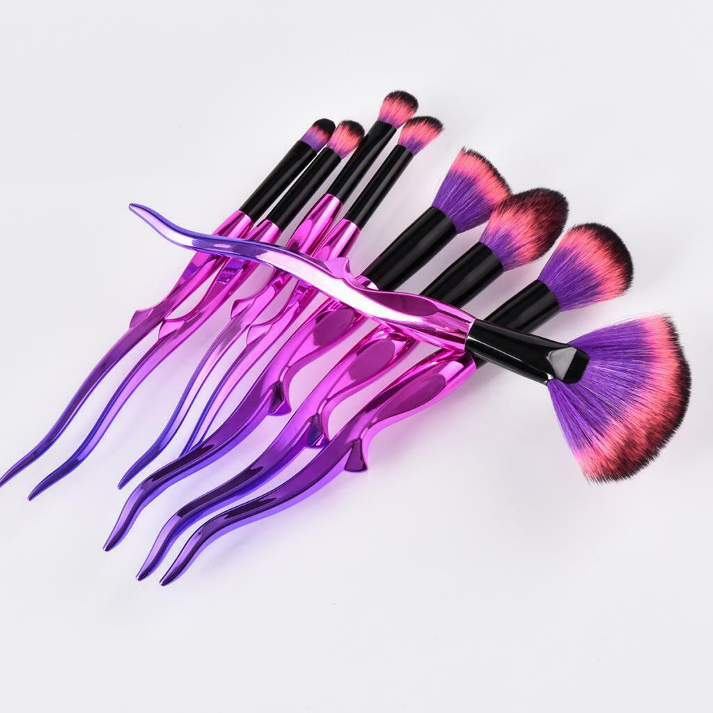 8 Pieces Kabuki Cosmetic Set Powder Foundation Eyeshadow Lip Makeup Brushes