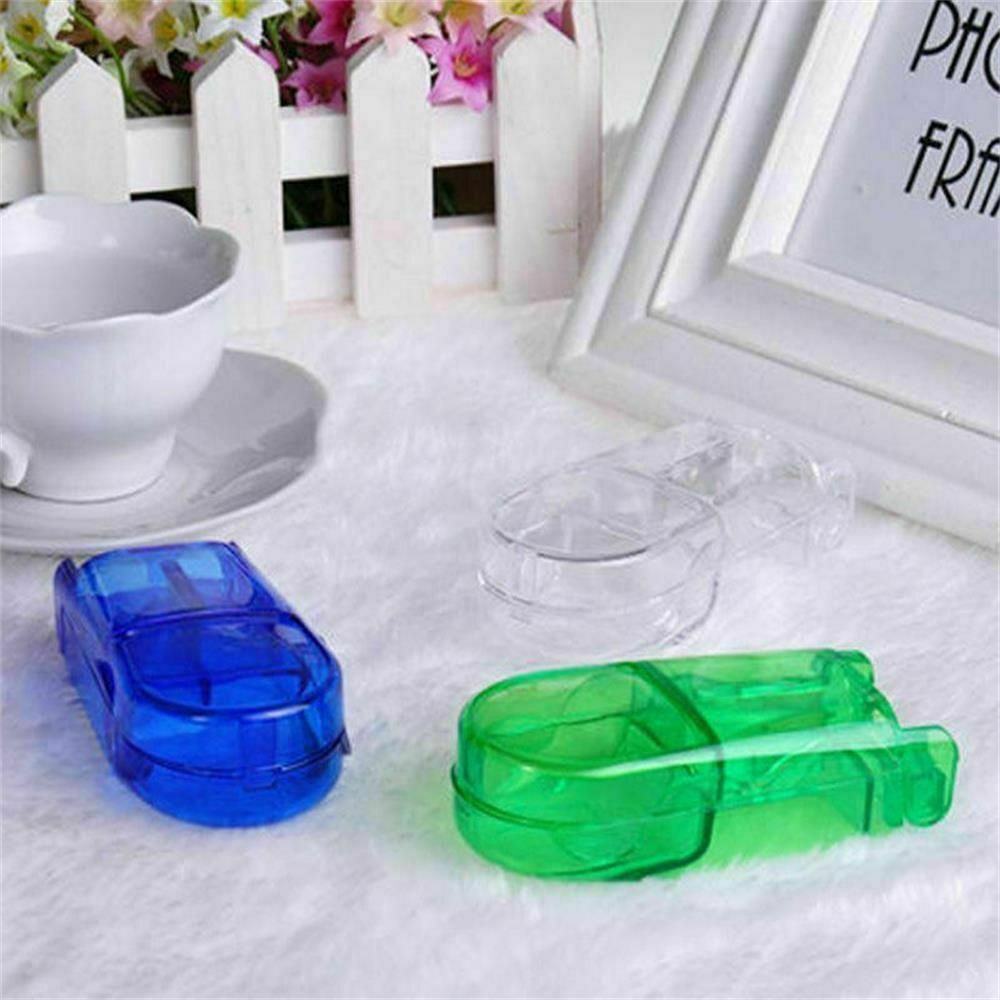 Pill Holder Plastic Pill Cutter Box Pill Splitter Stainless Steel Blade