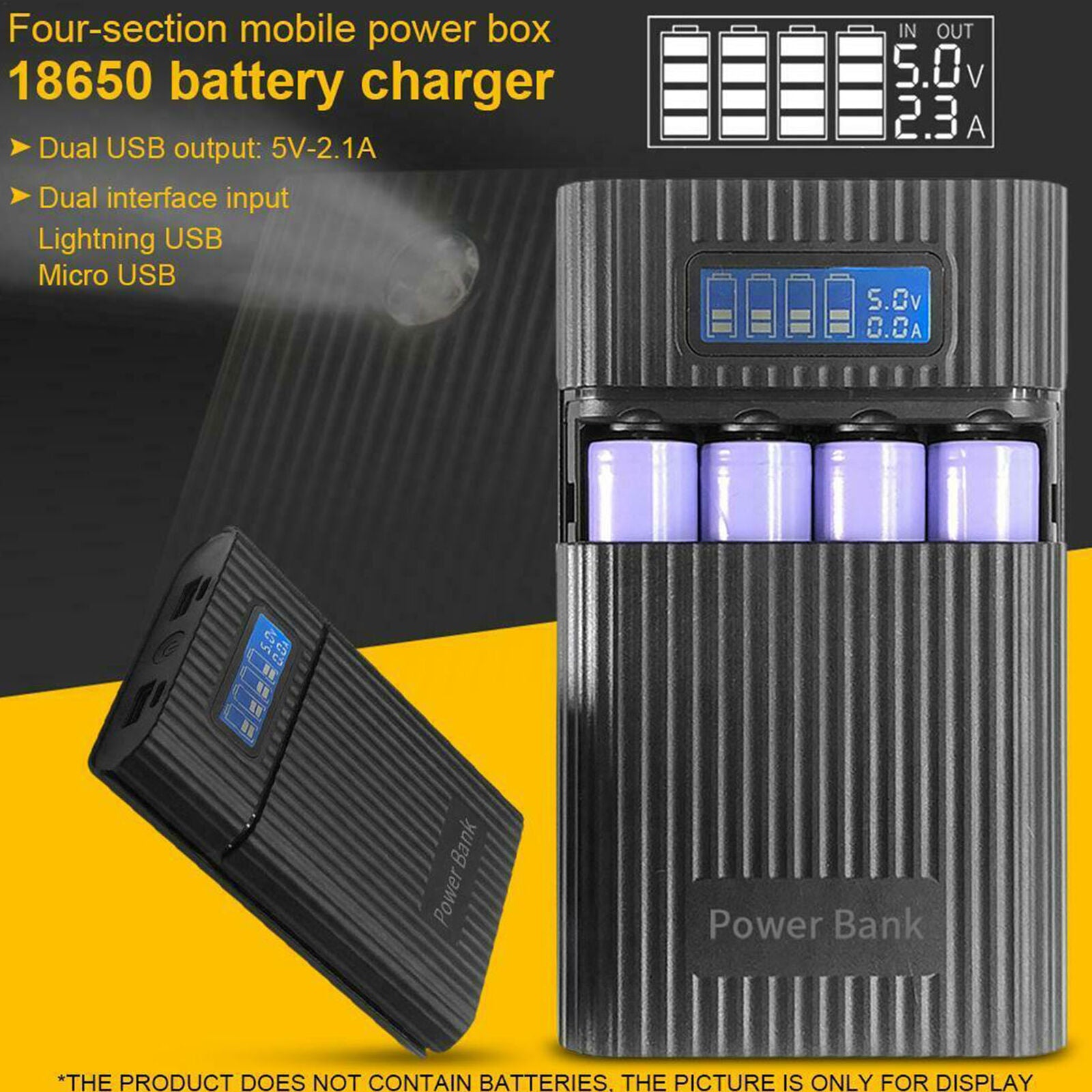 4 Slots Digital Display Mobile Power Fast Charge USB   Battery Charger