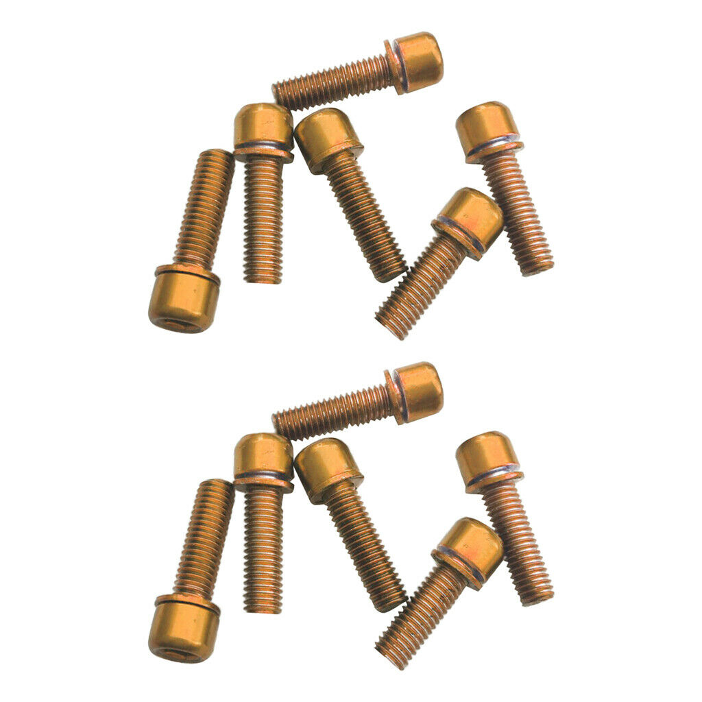 12x Hex Socket Screws M5x18 for Rear Rack Water Bottle Cage Holder Golden