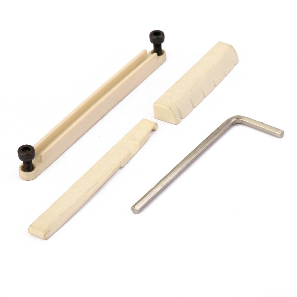 Bridge Saddle + Slotted Nut + Lifter For 6 String Acoustic Guitar