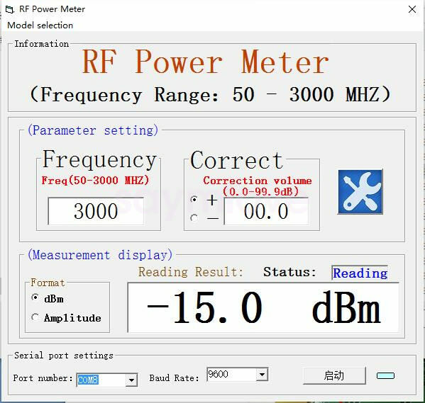 1-500Mhz OLED RF Power Meter -70~15dBm 1nWï½ž2W Power Set RF Attenuation Value