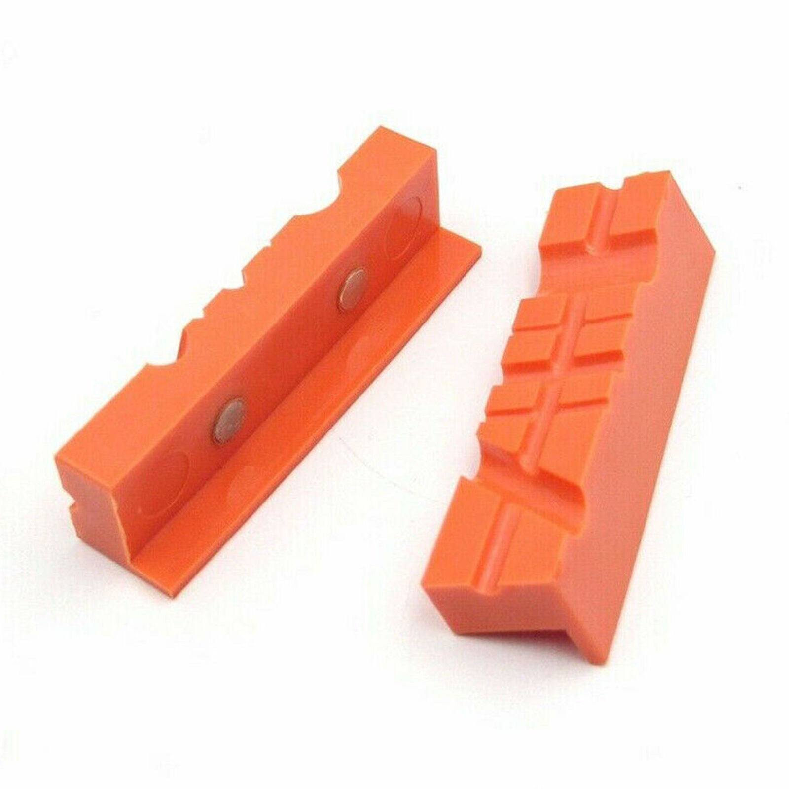 Pair Of Magnetic Soft Pad Jaws Rubber For Metal Vise 4.5Inch Long Pad Bench Vice