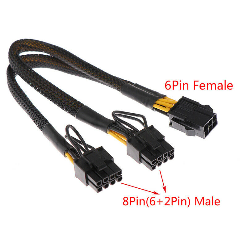 PCI-e 6Pin Female to Dual 8Pin (6+2) Male Graphics Card Express Power Ada.l8