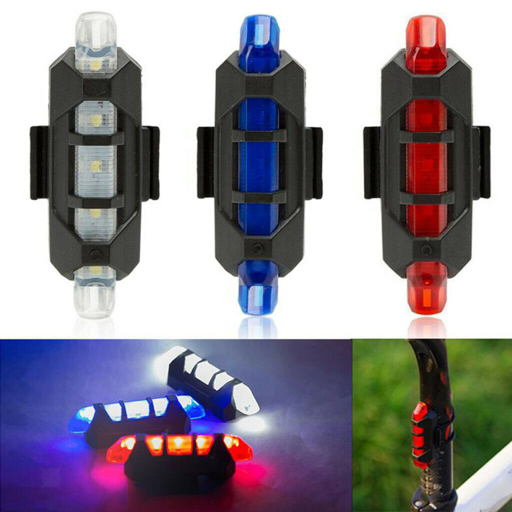 2pcs Bright Bicycle Solar Power/USB Head Light Tail Lamp Accessories Night