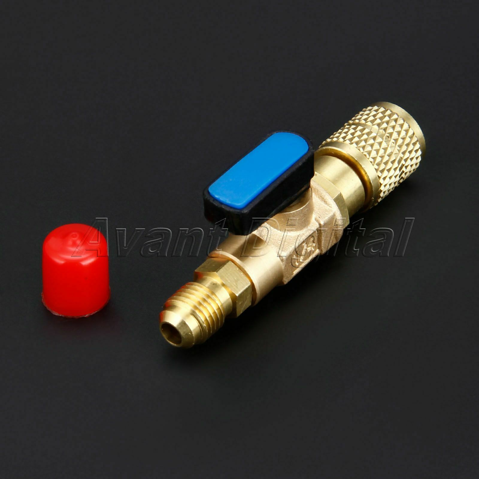 Brass HVAC A/C Straight SHUT-OFF Ball Valve Adapter 1/4" SAE for R22 R12 R410a