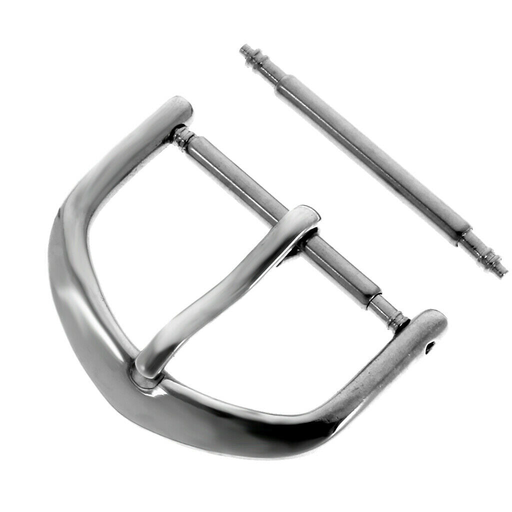 Watch Band Parts Pin Buckle Stainless Steel Leather Replacement Clasp 18mm