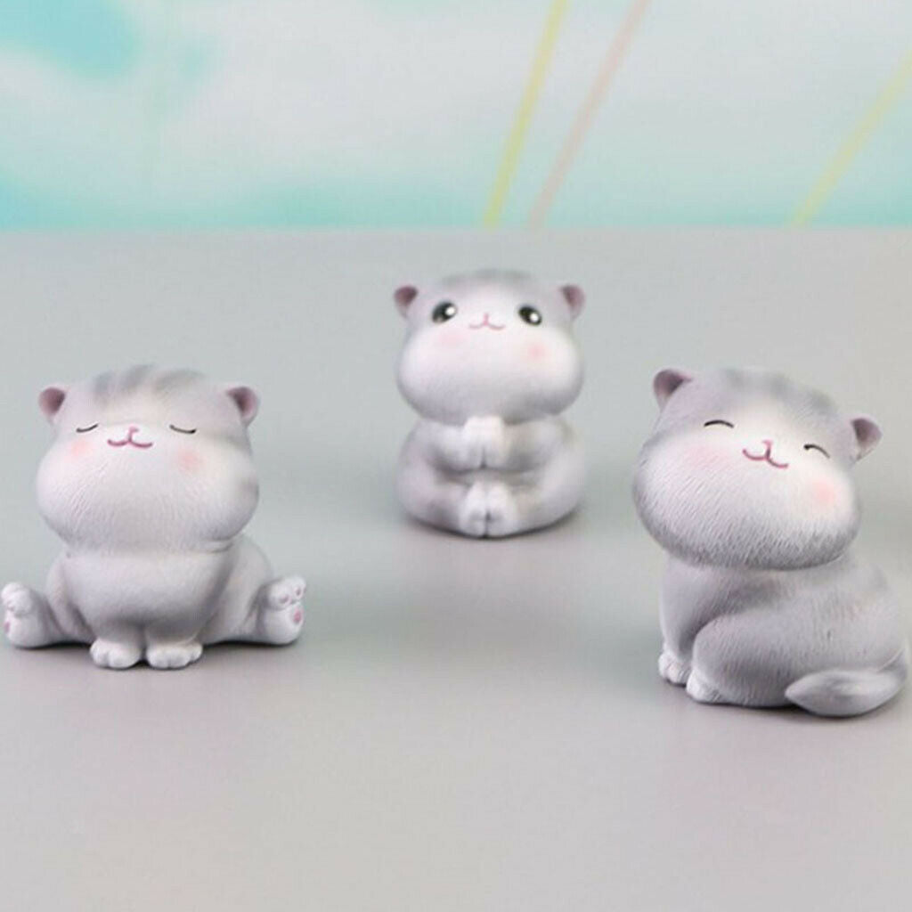 4pcs/Set Cat Furnishings Ornament Vivid for Desktop Bedroom Valentise Gifts