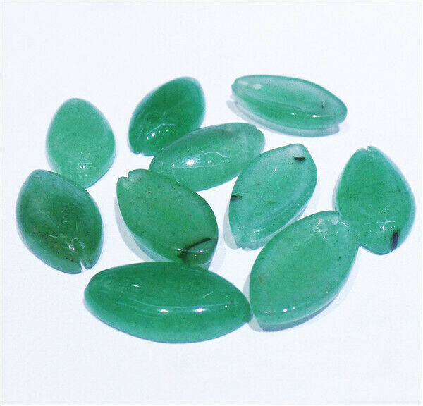 10Pcs 19x10x4mm Natural Green Aventurine Flower Petals Pendant Beads DIY HH8397