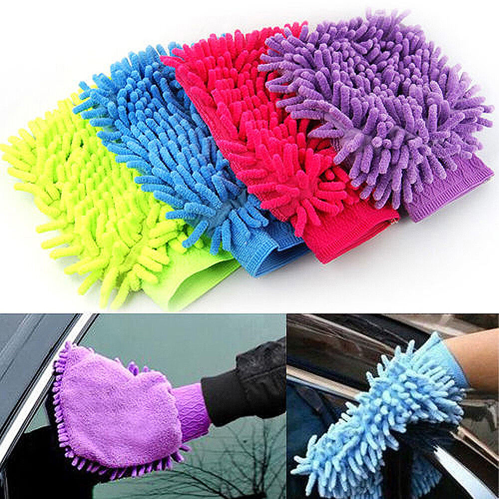 Easy Microfiber Car Kitchen Household Wash Washing Cleaning Glove Mit .l8