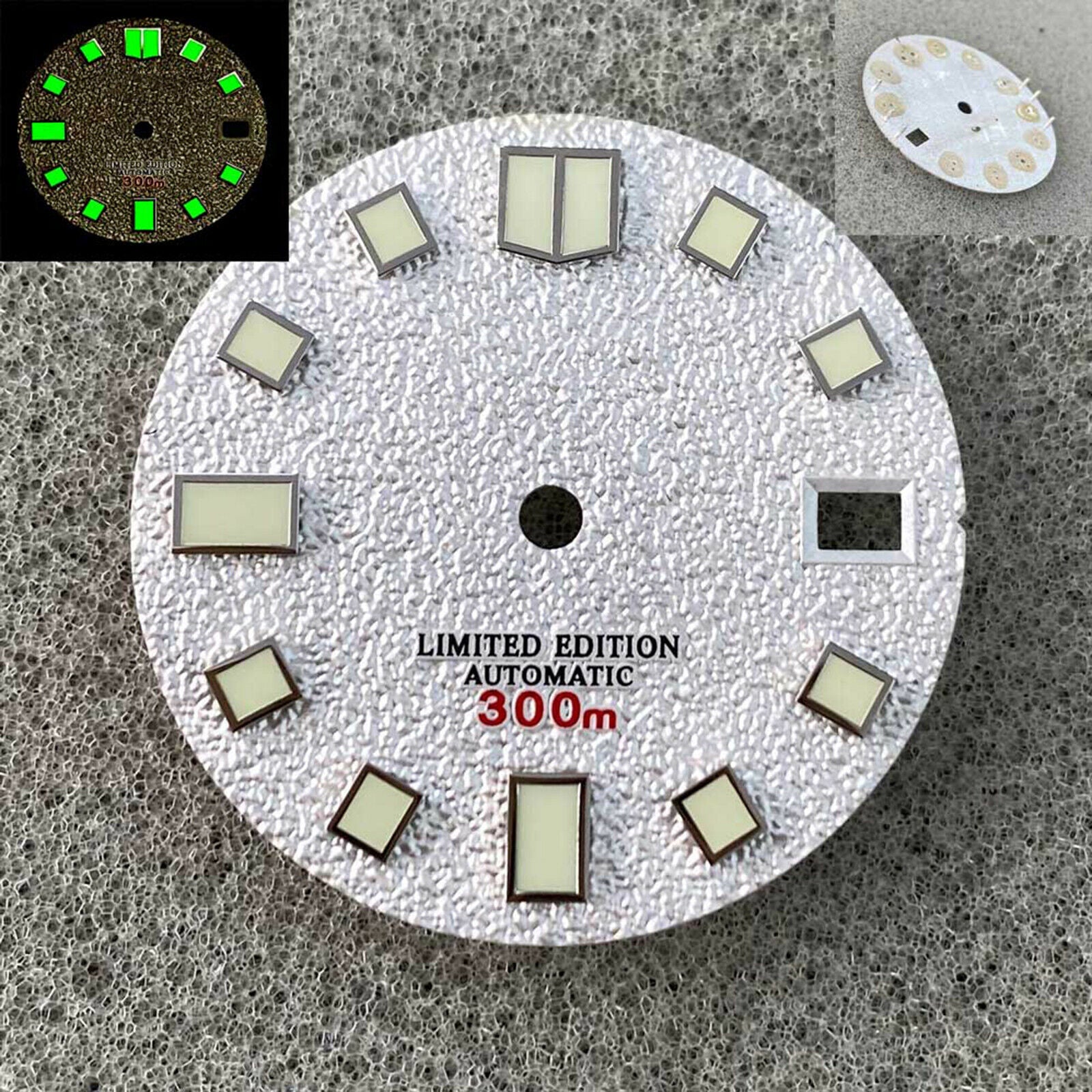 Watch Dial Calendar C3 Green Luminous Dial Spare Part for NH35A SKX007