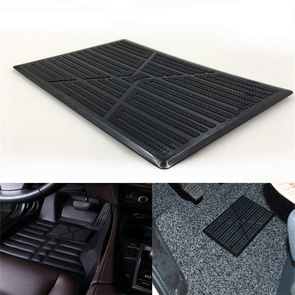Black Car Floor Mat Carpet Scuff Guard Foot Rest Pedal Plate -25x16cm Universal