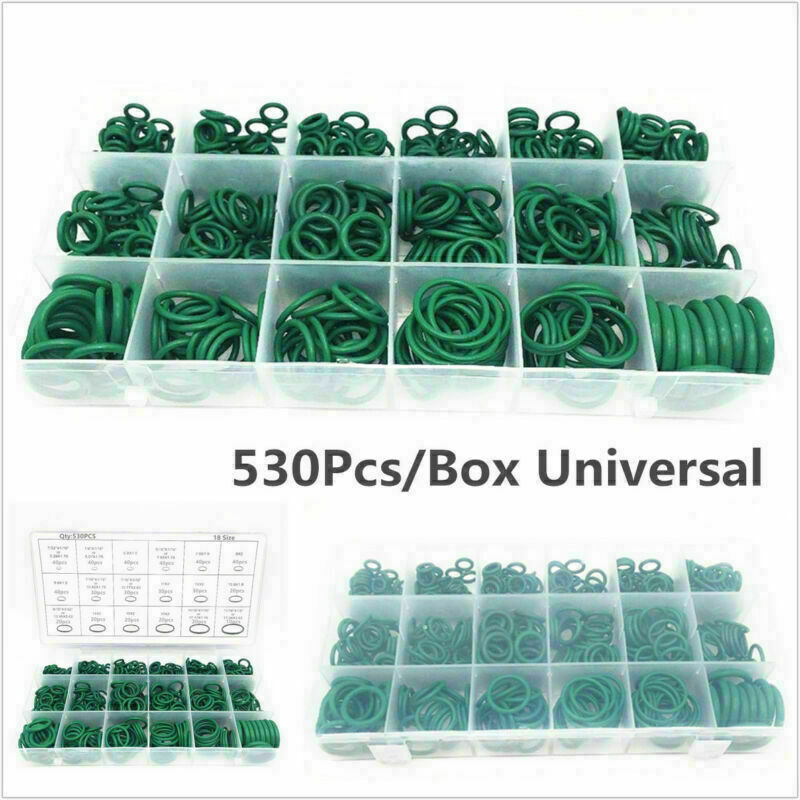 530Pcs 18Sizes Car R134a HNBR A/C Air Conditioning Repair Rubber O-ring Seals