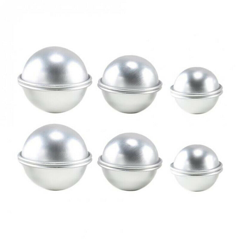6PCS Round Aluminium Alloy Bath Bomb Molds DIY Tool Bath Bomb Salt Ball C.l8