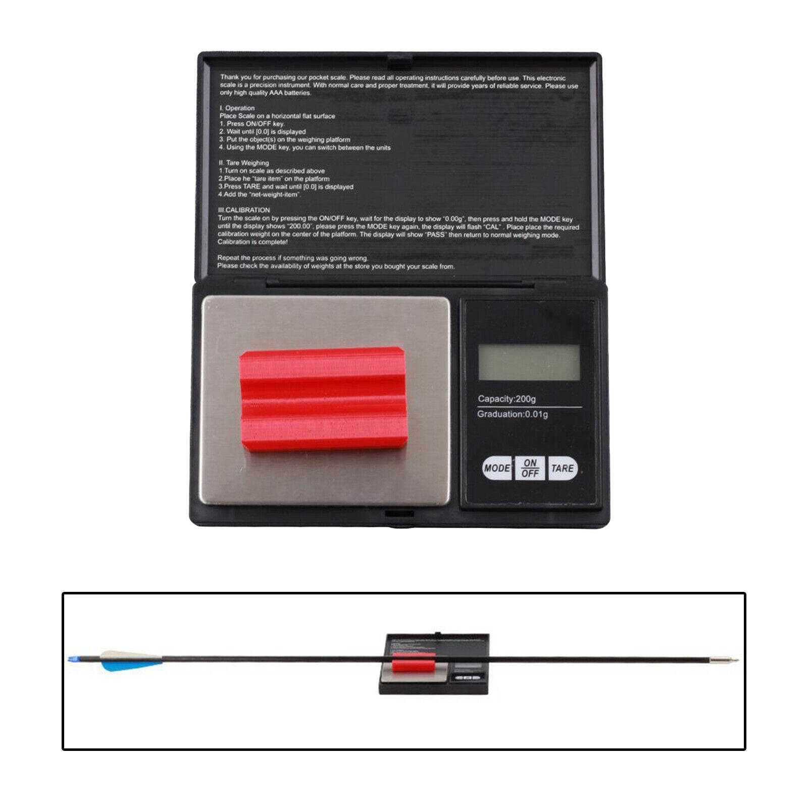 Digital Archery Arrow Scales Hig-Accuracy Digital Scale Arrow Retainer 15x10x4cm