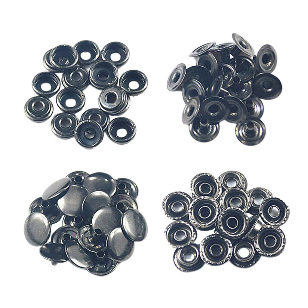 50x Snap Fasteners Press Stud Rivets Button Sewing Leather Down Jacket Bag