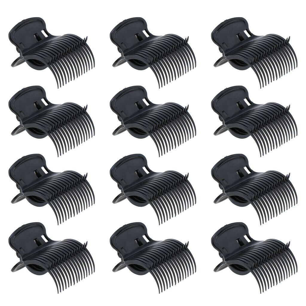 36 Pieces Plastic Hot Roller Super Clips Hair Curler Tongs for Women Black