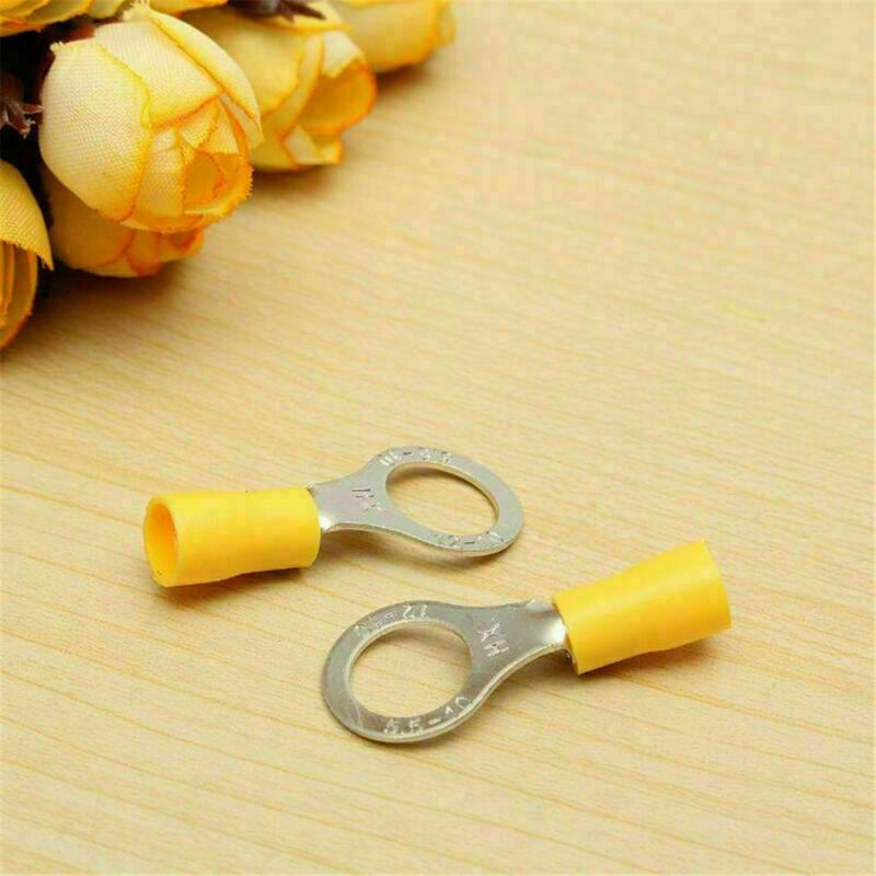 20pcs Wire Ring Terminals Vinyl Yellow 12-10 AWG Car Audio Crimp Connectors