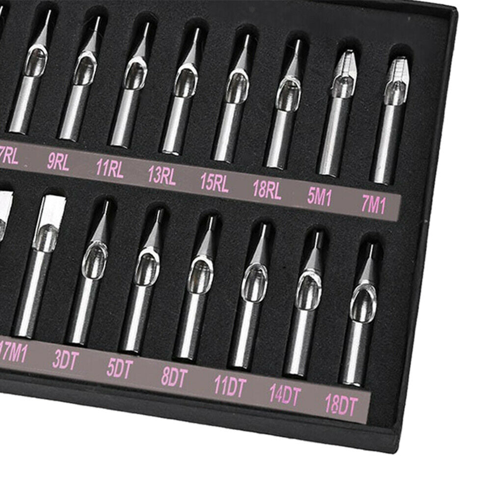 22x Tattoo Tips  Machine Nozzle Set Easily Sterilized 304 Stainless Steel