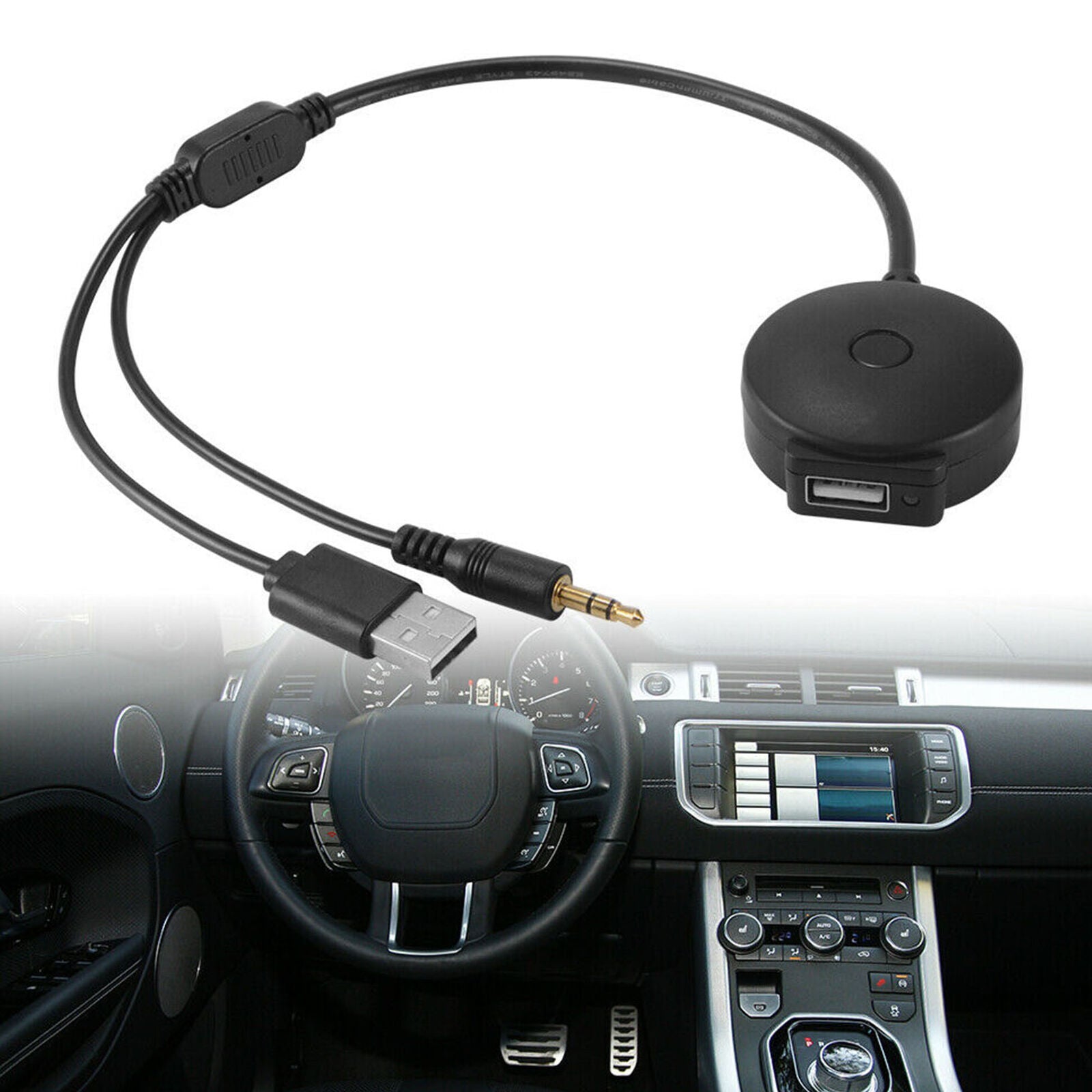 Car 3.5mm Bluetooth 4.0 Audio AUX USB Music Adapter Cable For BMW & Mini Cooper