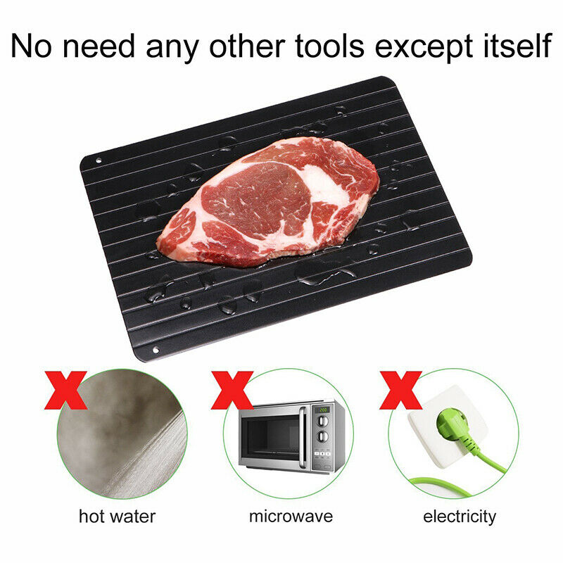 Fast Metal Thawing Plate Defrosting Tray Frozen Food meat Defrost Kitchen KS FG