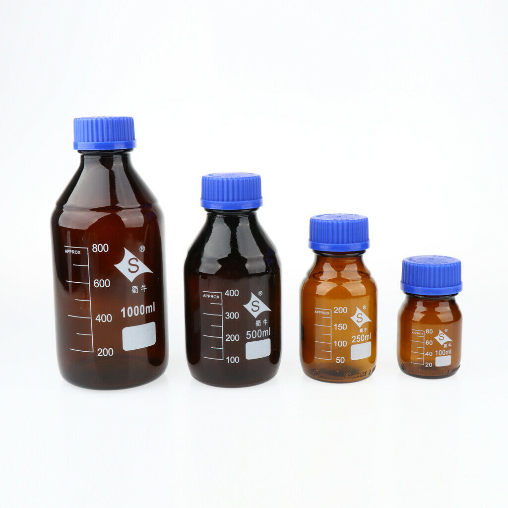 4x Reagent Bottle Lab Borosilicate