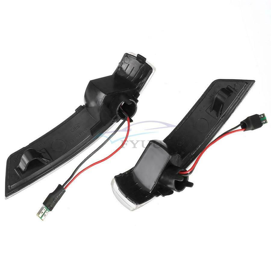 For Ford Focus 1 Pair LED Yellow Smoke Dynamic Rearview Side Turn Signal Light