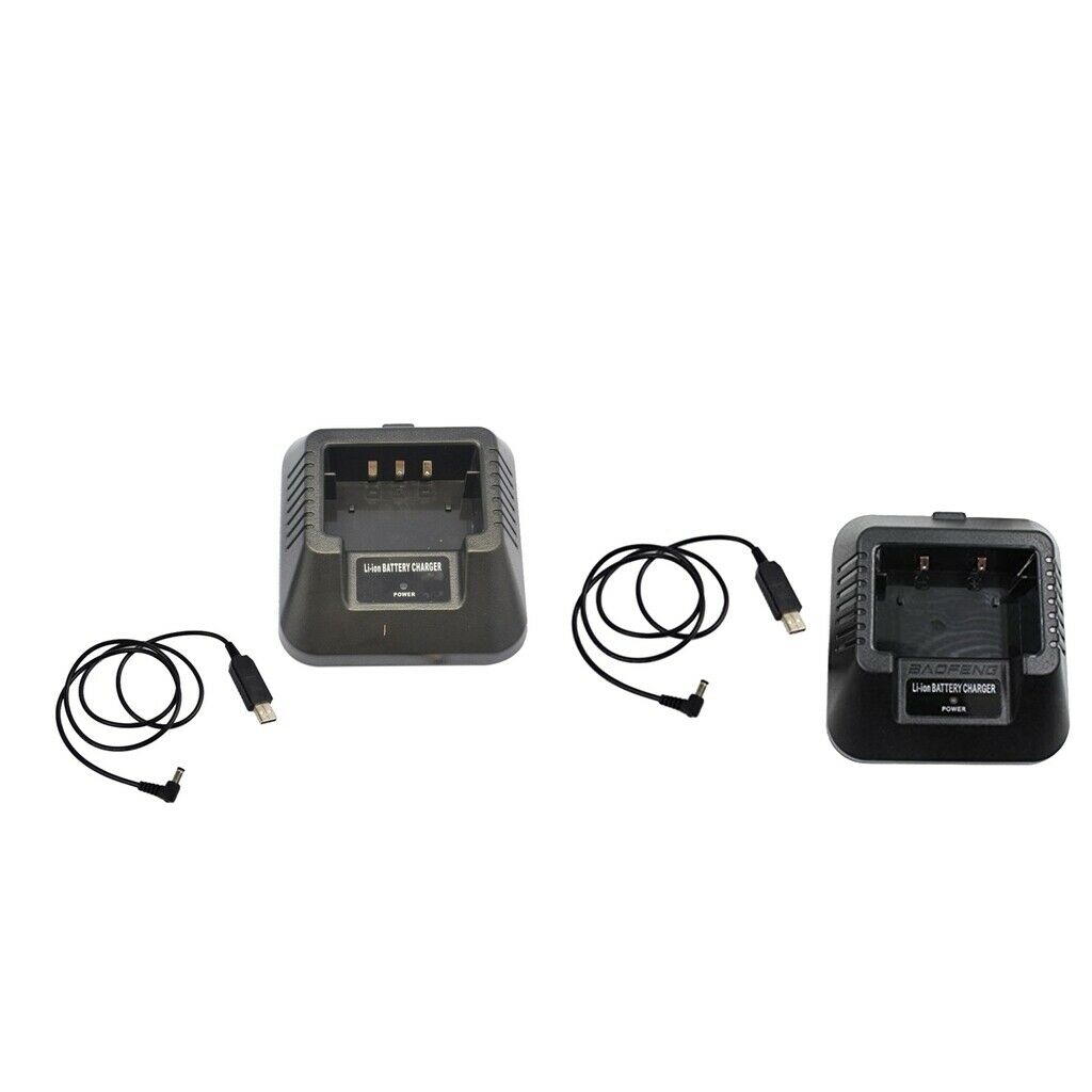2Pieces USB Charger Adapter for Baofeng UV-5R DM-5R BF-F8HP Plus 2-Way Radio