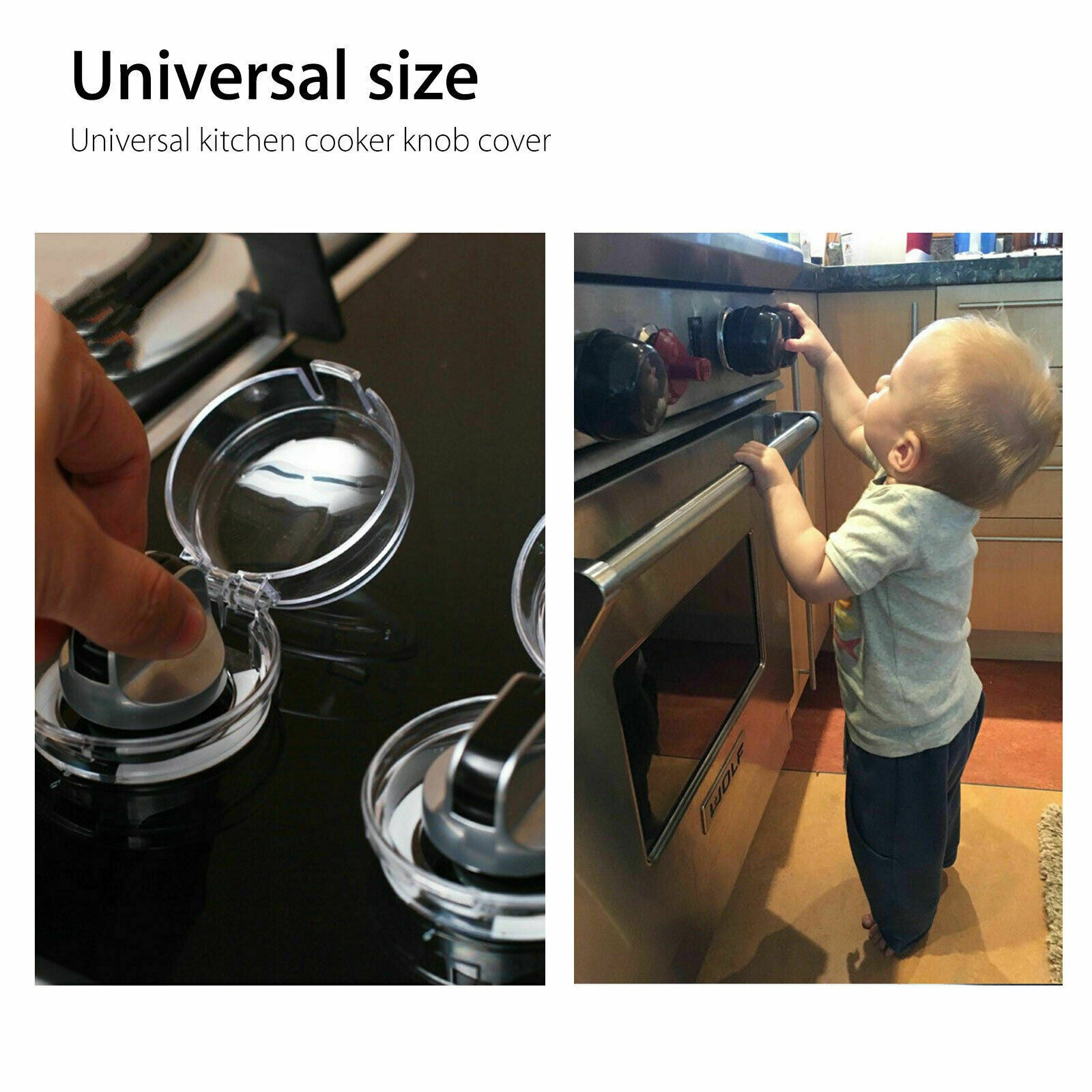 4PcsKitchen Stove Knob Covers Protection Locks Clear Universal for Child Safety