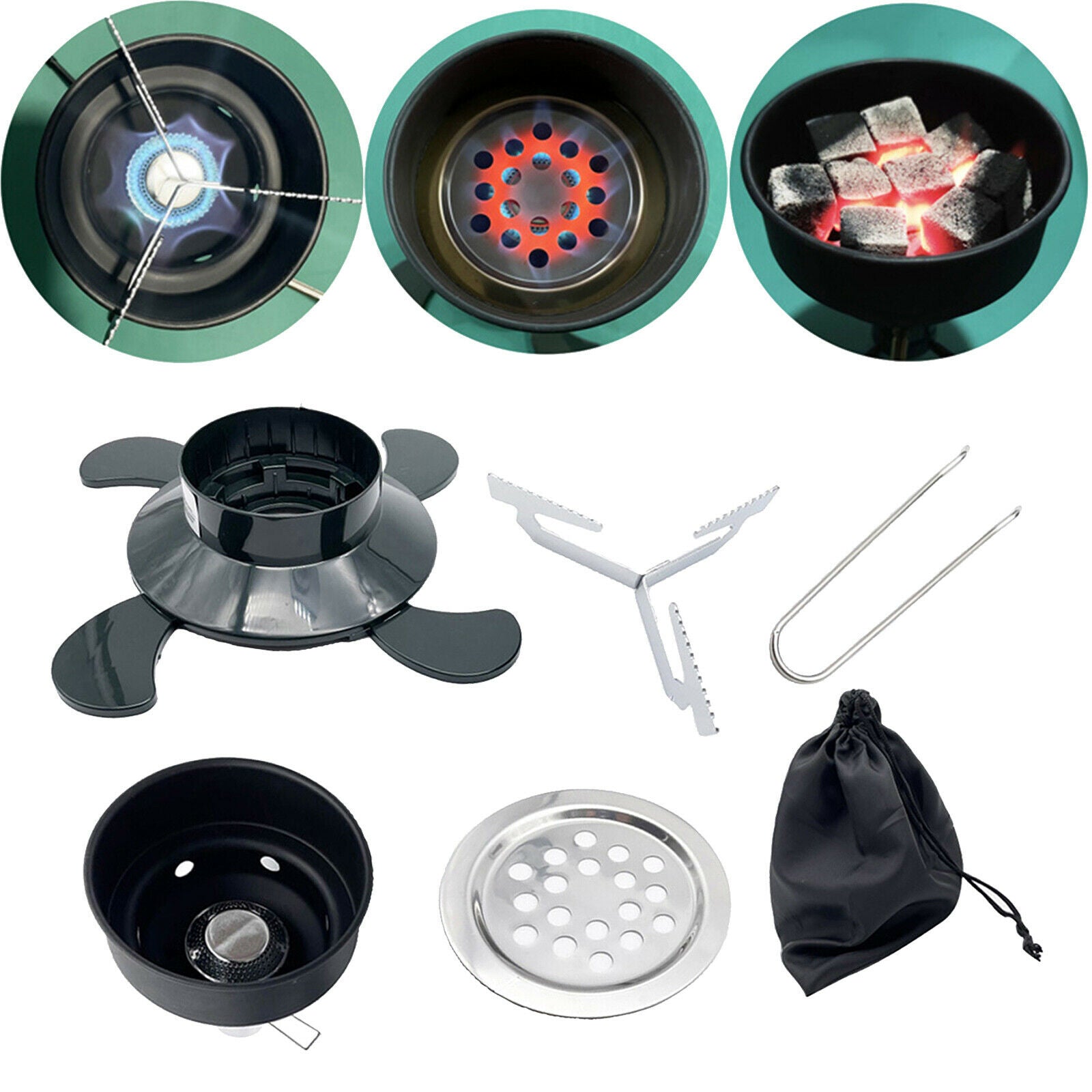 Camping Stove Butane Gas Stove BBQ Outdoor Wood Burning Coal Stove Hiking