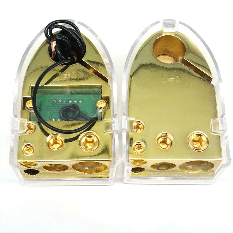 2Pcs Digital Car Battery Terminal Connectors Real Time Voltmeter 6/7/9/12MM Post