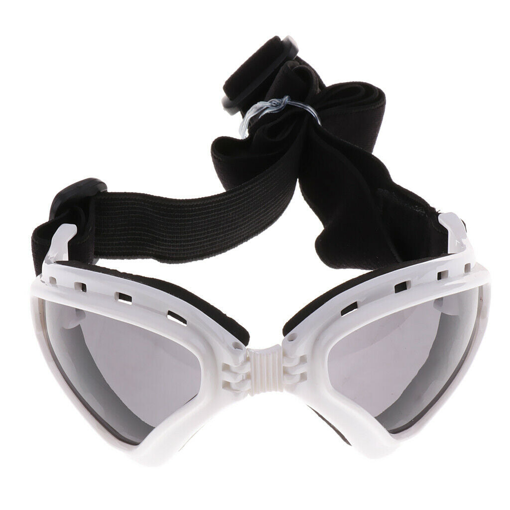 Plastic Pet Dog Puppy UV Goggles Sunglasses Eye Wear Protection White