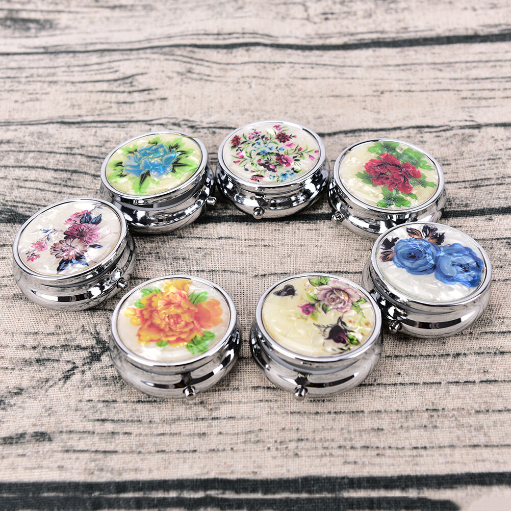 Metal Folding Pill Case Medicine Organizer Pill Box Makeup Storage Container ADD
