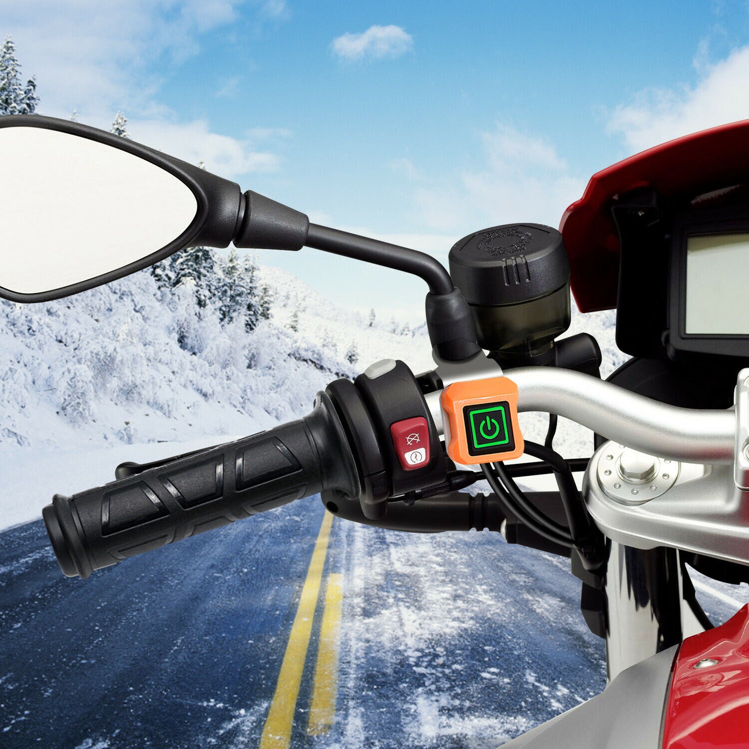 Universal Motorcycle 22mm 12V Electric Heated Grips Scooter Moped Hand Warmer