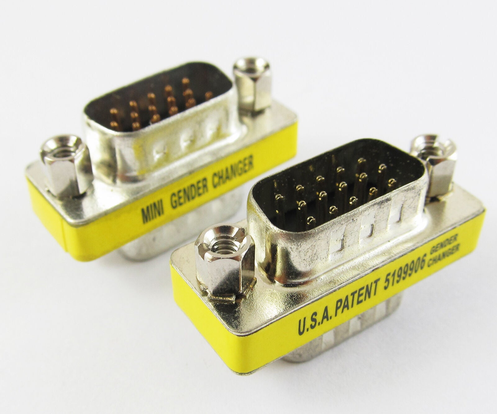 5pcs Mini Gender Changer VGA HD15 Converter Connector 15pin 3 row Male to Male