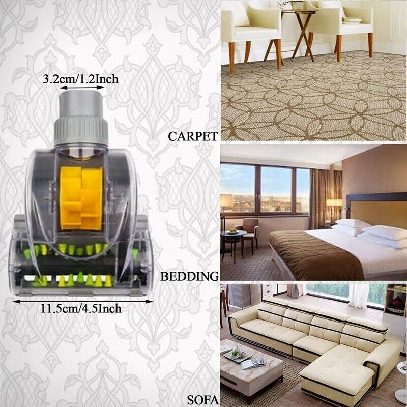 Air Driven Turbo Brush Vacuums Nozzle Tool Pet Attachment Vacuum Hose AdapteW4P2