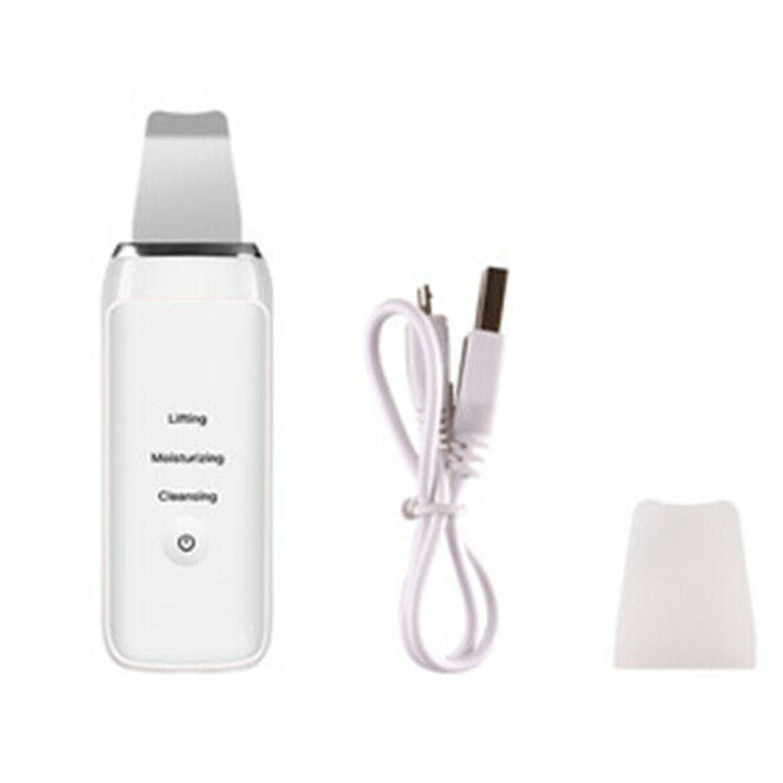USB Recharge Ultrasonic Scrubber Skin Spatula Facial Cleaner Peeling Massage Spa