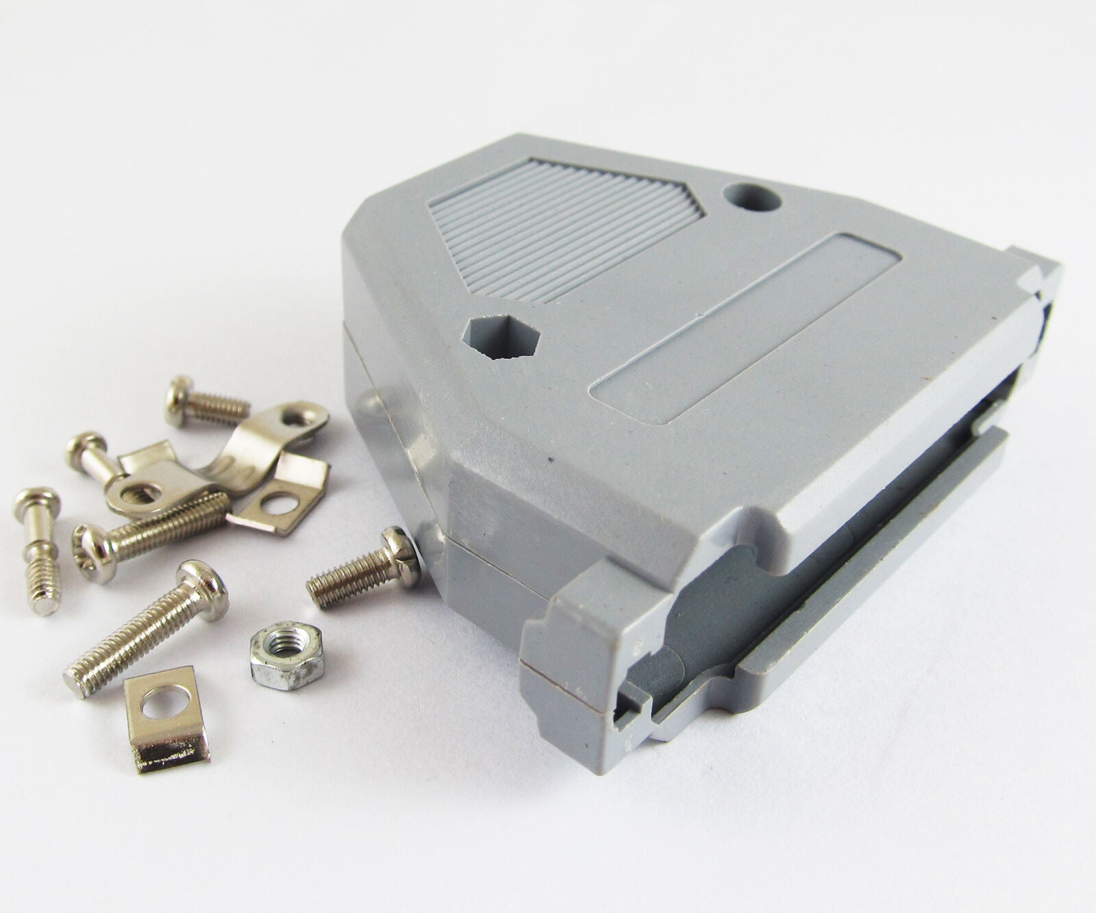1set Grey Color D-Sub 37 Pin 2 Rows Plastic Hood Cover For Data Cable DB37 37Pin