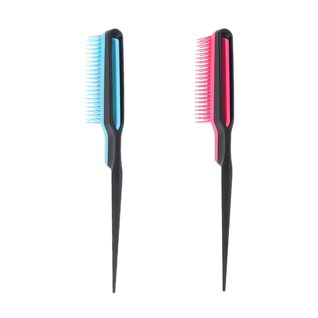 Lots 2 Plastic Rat Tail Teasing Brush Frizz Free Scalp Massage Styling Brush