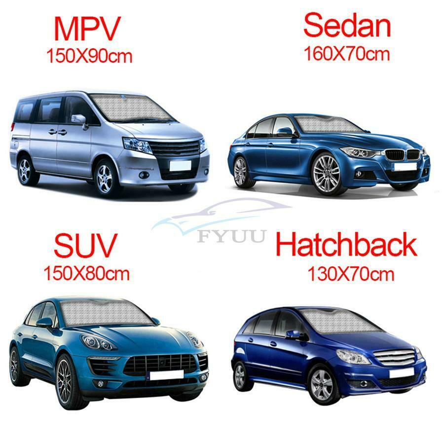 130 x 70CM Foldable Car Aluminum Foil Front Windshield Sun Visor For Hatchback
