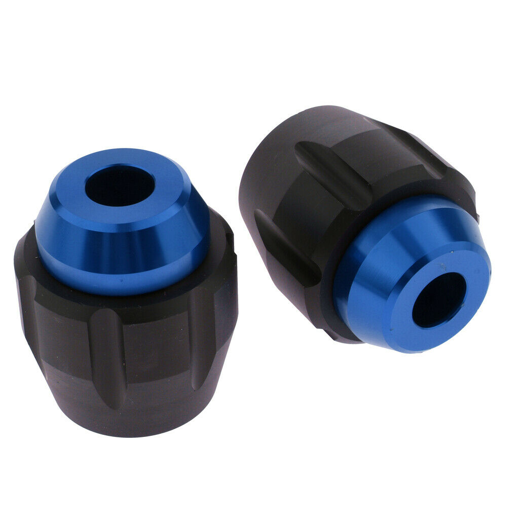 Pair Motorcycle Front Axle Fork Sliders Fairing Guard Crash Protectors Blue