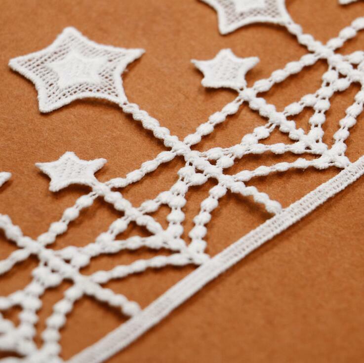 2 Yards Milk silk embroidery Star tassel Lace Decor Curtain skirt accesories