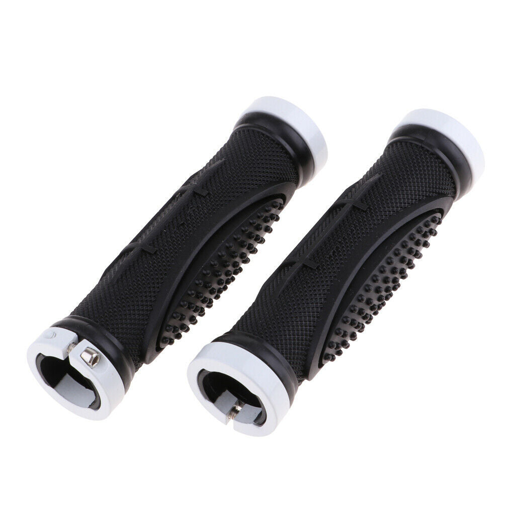Rubber Bike Handle Grip Non Slip Mountain Bike Handlebar Grips Ends White