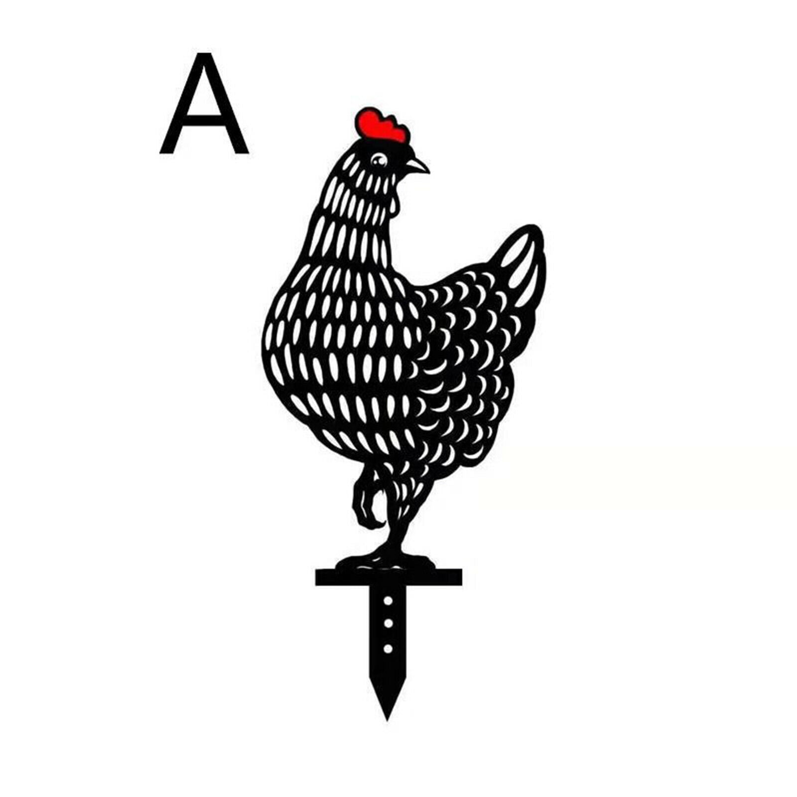 5Pack Acrylic Chicken Yard Art Floor Ornament Hollow Out Animal Shape Decor