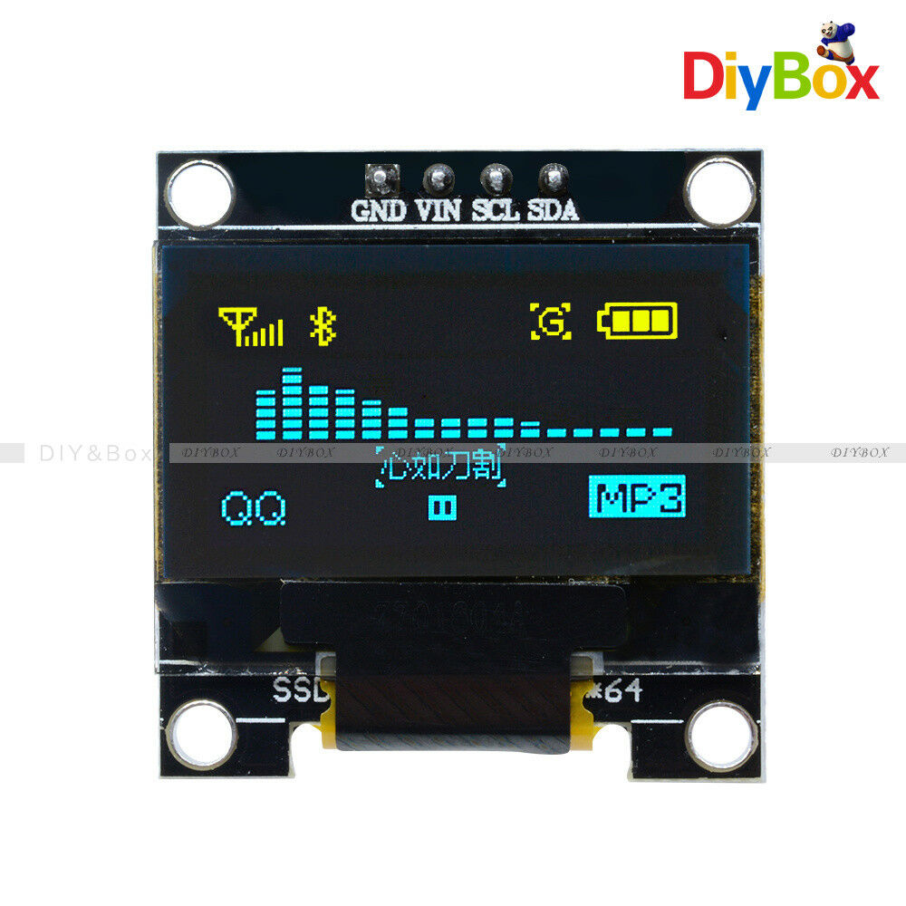 Yellow Blue 0.96" I2C IIC Serial 128X64 OLED LCD LED Display for STM32 Arduino